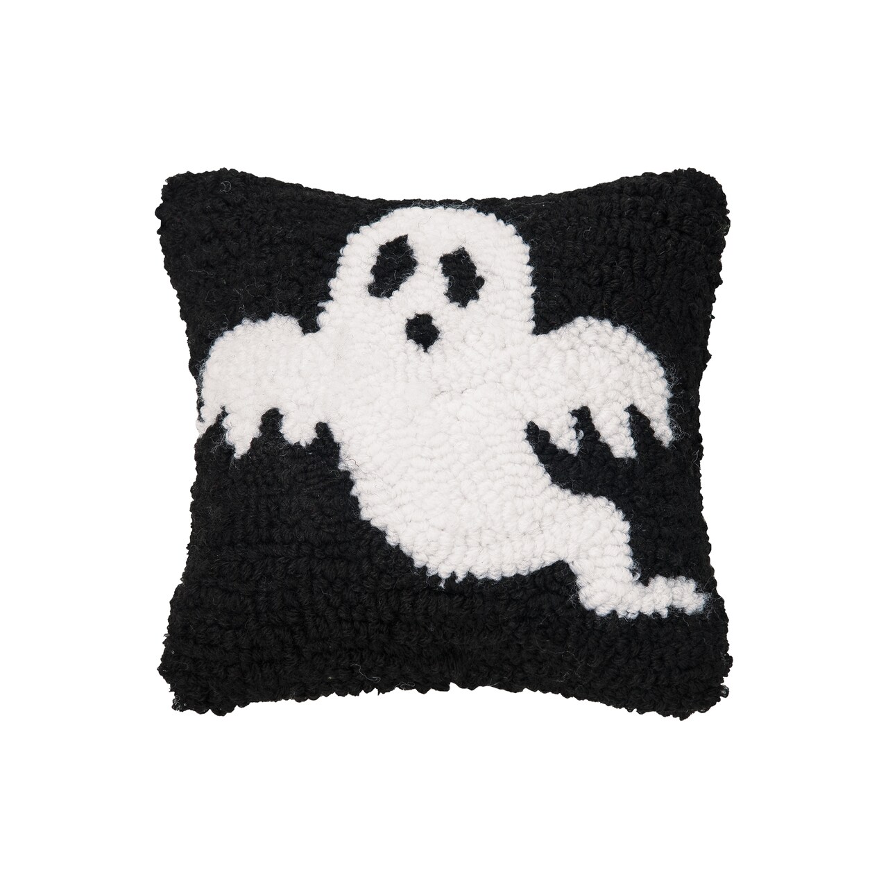 Cute Ghost Halloween Hooked Petite Mini Accent Pillow 8" x 8"